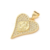 Brass Micro Pave Clear Cubic Zirconia Pendants CU-CBA03AF-09C-G-2