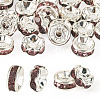 30Pcs 2 Colors Brass Rhinestone Spacer Beads RB-TA0001-29D-1