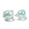 UV Plating Rainbow Iridescent Acrylic Beads OACR-H015-05D-4