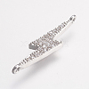 Brass Micro Pave Cubic Zirconia Links ZIRC-G123-45-2