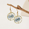 Alloy Epoxy Dried Flower Dangle Earrings FS-WGABF6D-07-1