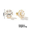 Summer Countryside Style Copper Zirconia Stud Earrings for Women QN0199-3-1