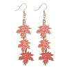 Maple Leaf Alloy Enamel Dangle Earrings EJEW-JE06093-1