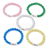 Cat Eye Beaded Stretch Bracelets for Women Men BJEW-JB11231-2