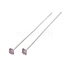 Brass Micro Pave Cubic Zirconia Stud Earring Findings CU-CBA4618-01P-07-1