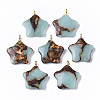 Assembled Synthetic Imperial Jasper and Bronzite Pendants G-S366-002B-1