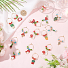 16Pcs 16 Styles Mushroom & Cactus Potted Alloy Enamel Wine Glass Charms AJEW-MA00001-3