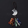 Moon Natural Quartz Crystal Pendant Decorations HJEW-R127-01A-3