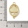 Rack Plating Brass Micro Pave Clear Cubic Zirconia Oval with Spades Links Connector Charms KK-K385-110G-3