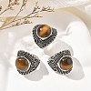 Natural Tiger Eye Adjustable Rings RJEW-I108-03AS-14-1