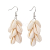 Natural Cowrie Shell Dangle Earrings EJEW-JE04458-1