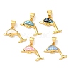 Brass Enamel Pendants KK-H534-01B-G-1