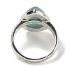 Synthetic Turquoise Teardrop Adjustable Rings RJEW-K371-08S-16-4