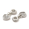 Rack Plating Alloy Rhinestone European Dangle Charms PALLOY-P289-14P-02-3