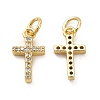 Brass Micro Pave Cubic Zirconia Charms KK-E068-VB260-1