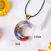 Resin with Gemstone inside 7 Chakra Pendant Necklaces PW-WG74B6A-03-1