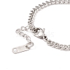 201 Stainless Steel Rectangle & Flat Round Charm Bracelet for Women STAS-P304-25P-3