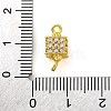 Brass Micro Pave Cubic Zirconia Cube Links Connector Charms KK-A230-04G-3