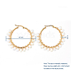 Electroplate Glass Faceted Rondelle Hoop Earrings EJEW-JE04021-4
