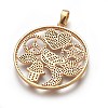 Brass Micro Pave Cubic Zirconia Pendants ZIRC-F096-03-3