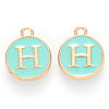 Golden Plated Alloy Enamel Charms ENAM-S118-05H-1