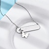 304 Stainless Steel Butterfly Pendant Cable Chain Necklaces for Women NJEW-P320-01B-P-3