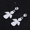 201 Stainless Steel Dangle Stud Earrings EJEW-T008-JN731-2