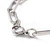 Tarnish Resistant 304 Stainless Steel Paperclip Chain Bracelet for Men Women BJEW-E031-04P-01-3