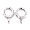 Anti-Tarnish Rhodium Plated 925 Sterling Silver Screw Eye Peg Bails STER-D035-42P-3