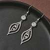 304 Stainless Steel Leaf Dangle Earrings Hand Polished EJEW-Z129-13P-2