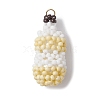 Glass Seed Beads Milk Bottle Pendants PALLOY-MZ00457-02-1