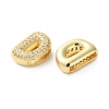 Rack Plating Brass Micro Pave Cubic Zirconia Slide Charms KK-C084-34G-D-2