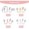 SUPERFINDINGS 48Pcs 4 Style Brass Converters & Screw On Clip-on Earring Findings KK-FH0004-53-2