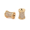 Brass Micro Pave Clear Cubic Zirconia Beads KK-B100-021G-2