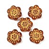 Baking Paint and Golden Metal Enlaced Glass Beads DGLA-T004-09D-1