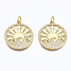 Brass Micro Pave Clear Cubic Zirconia Pendants X-ZIRC-N039-125-NF-1