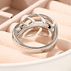 Rack Plating Brass Cuff Finger Rings for Women RJEW-C115-02P-3