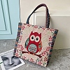 Nylon Canvas Embroidery Shoulder Bags PW-WGE0F3A-03-1