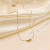304 Stainless Steel Round Graduated Beaded Pendant Necklaces for Women WG0AAA5-01-3