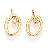 Brass Micro Pave Cubic Zirconia Charms KK-N263-97G-O-1
