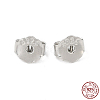 Rhodium Plated 925 Sterling Silver Friction Ear Nuts X-FIND-Z008-01P-1