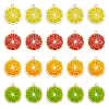 DICOSMETIC 40Pcs 4 Colors Light Gold Alloy Enamel Pendants ENAM-DC0001-16-1