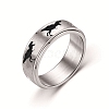 Rotating Titanium Steel Anxiety Relief Ring for Women Men PW-WG4928D-01-1