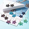 Natural Gemstone Star Dangle Earrings EJEW-JE04818-2