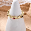 Brass Micro Pave Cubic Zirconia Open Cuff Rings for Women RJEW-G341-03G-01-2