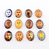 Sun Pattern Glass Oval Flatback Cabochons for DIY Projects GGLA-R022-25x18-46-1