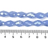 Opaque Solid Color Electroplate Glass Beads Strands X-EGLA-N013-J6mm-B06-4