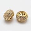 Brass Micro Pave Cubic Zirconia Beads ZIRC-F038-08-FF-2