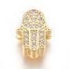 Brass Micro Pave Cubic Zirconia Slide Charms ZIRC-P077-34-NR-2