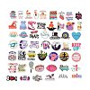 50Pcs Inspirational Health Theme Cartoon English Word Paper Sticker Label Set DIY-G076-02-2